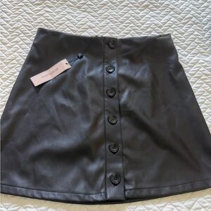 BCBGeneration Black Button-Up A-Line Skirt